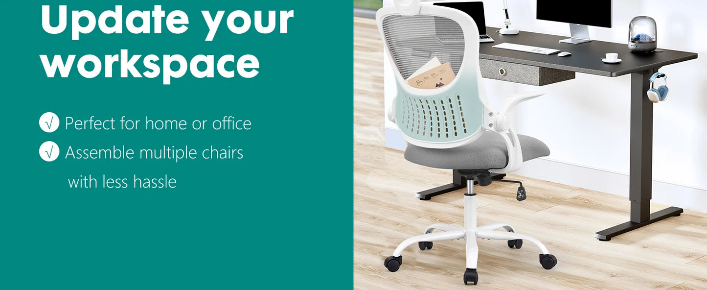 Ergonomic Office Desk Chair With Flip-up Arms