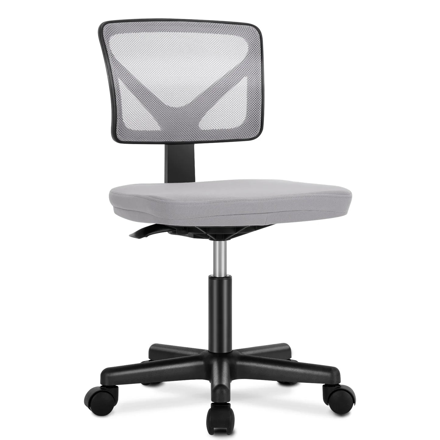 Armless Office Chair Low Back with Wheels