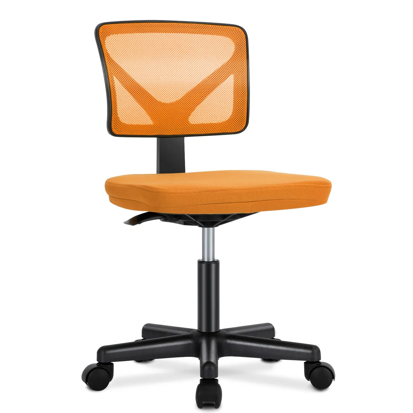 Armless Office Chair Low Back with Wheels