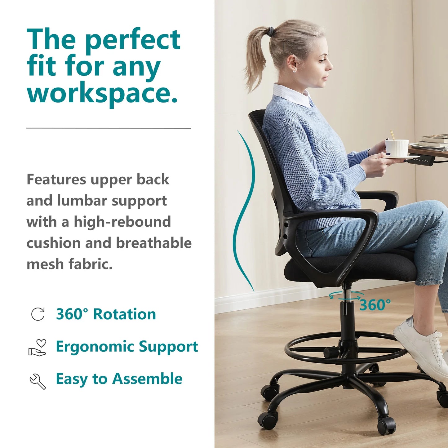 Ergonomic Mesh Backrest Office Desk Chair