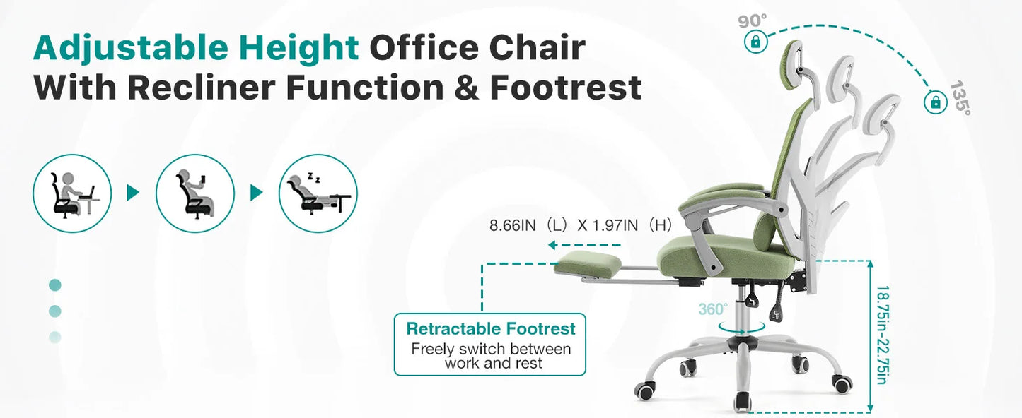 Ergonomic High-Back Mesh Reclining Gaming Chair