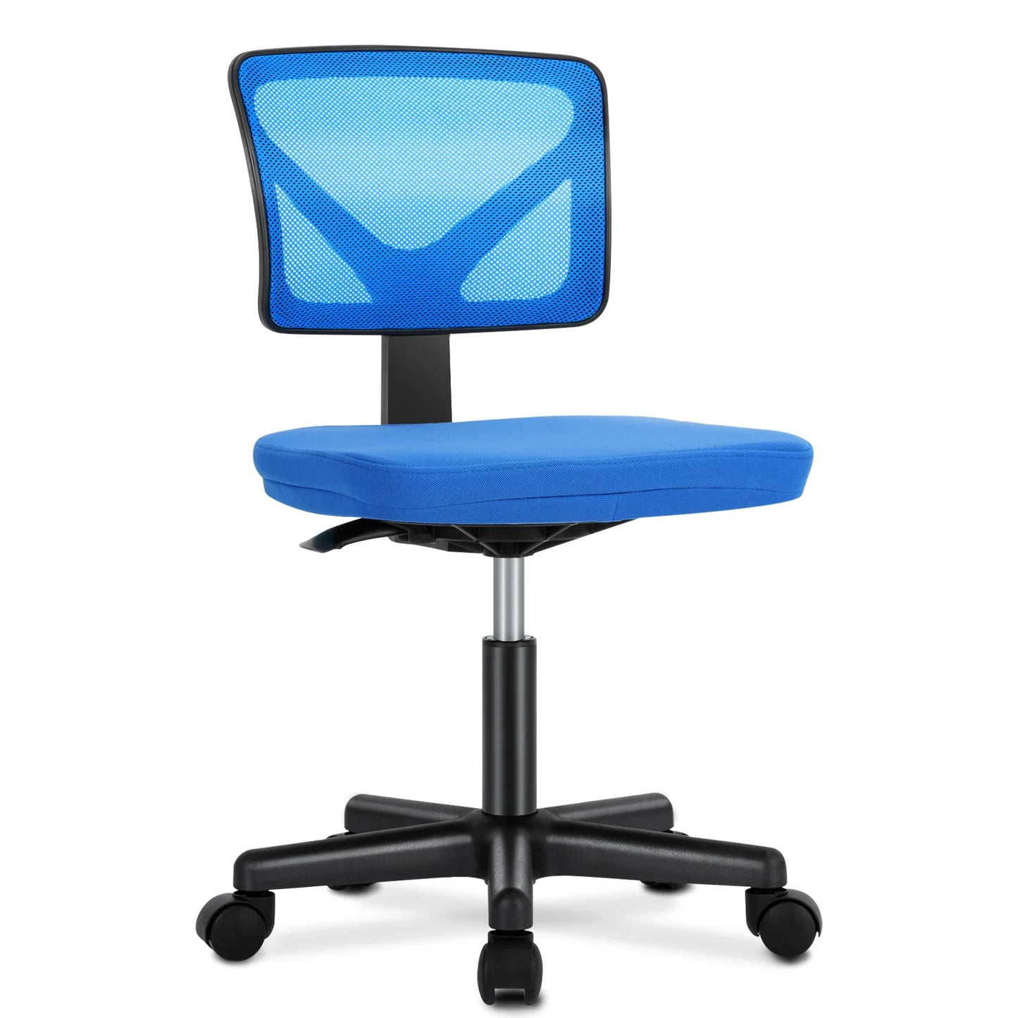 Armless Office Chair Low Back with Wheels