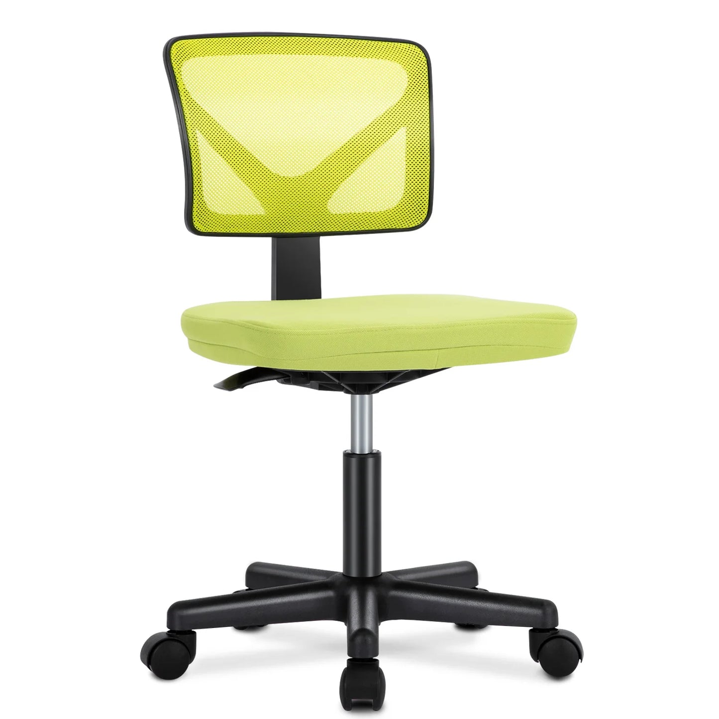 Armless Office Chair Low Back with Wheels