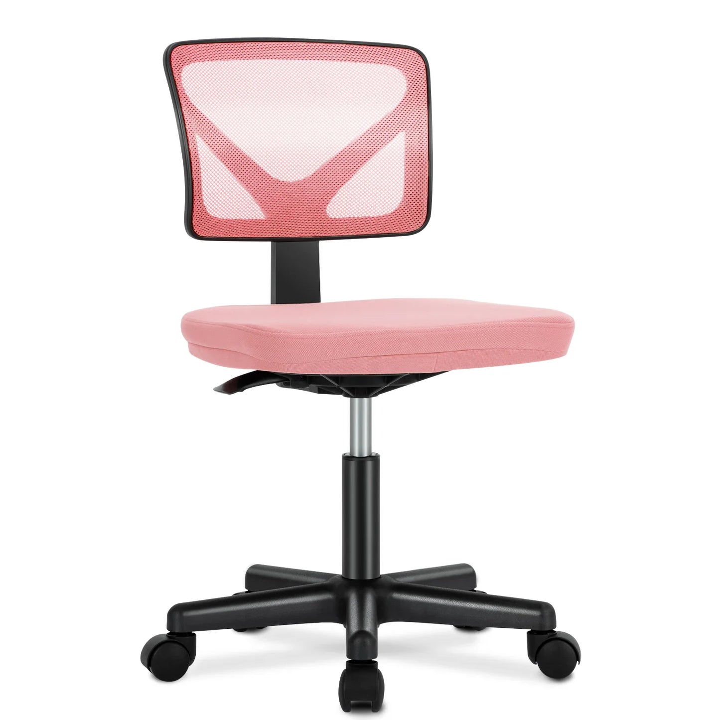 Armless Office Chair Low Back with Wheels