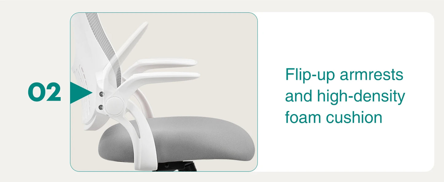 Ergonomic Office Desk Chair With Flip-up Arms