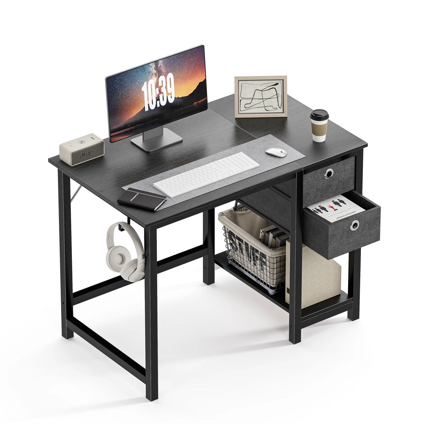 Computer Desk With Drawers 55 Inch Home Office Desk