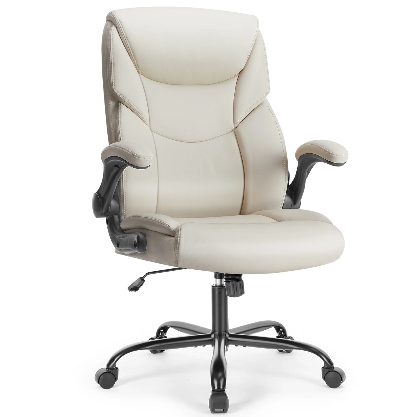 Ergonomic PU Leather Chair with Padded Armrest