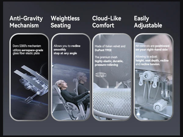 Ergonomic  Chair with Dual Lumbar Support 6D Armrests