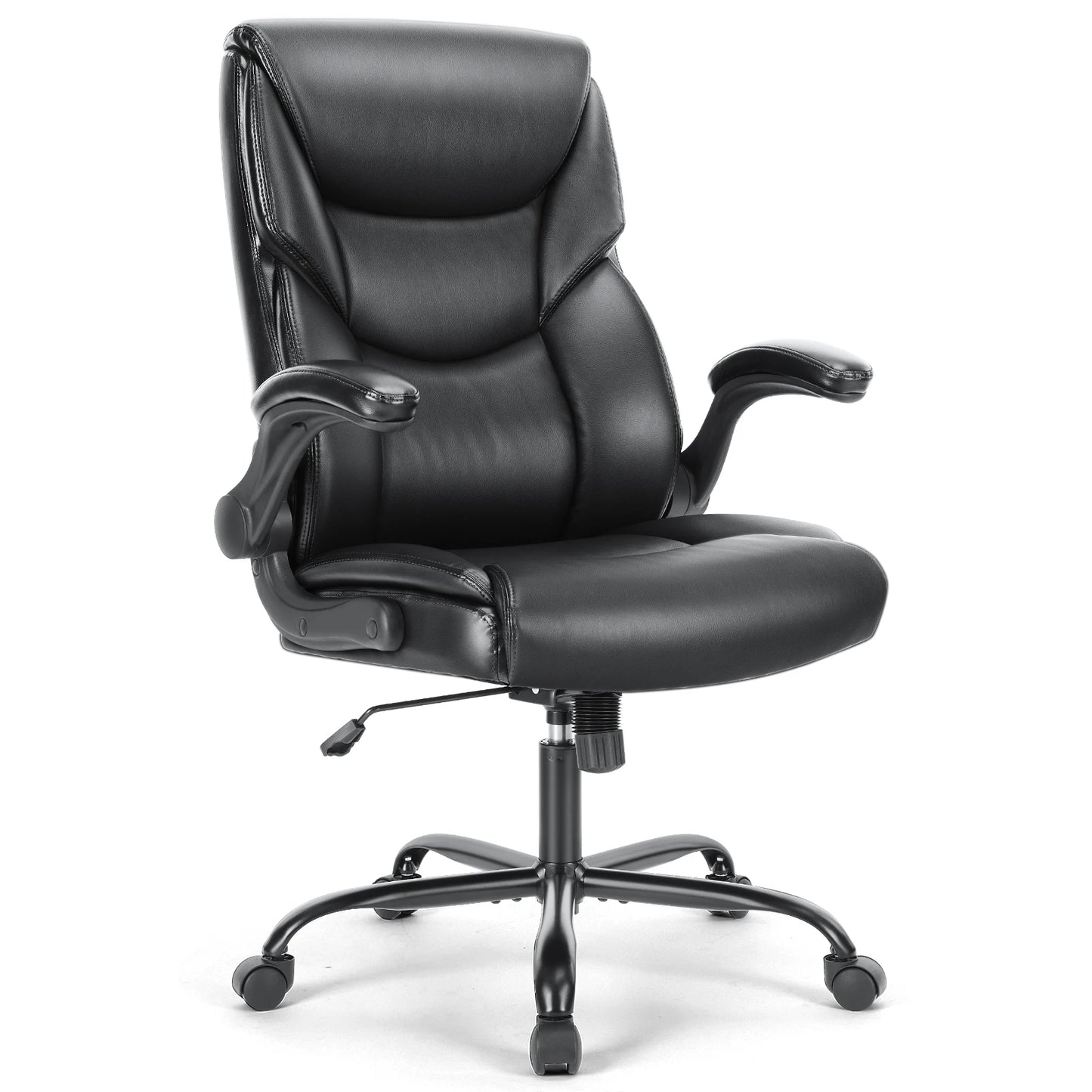 Ergonomic PU Leather Chair with Padded Armrest