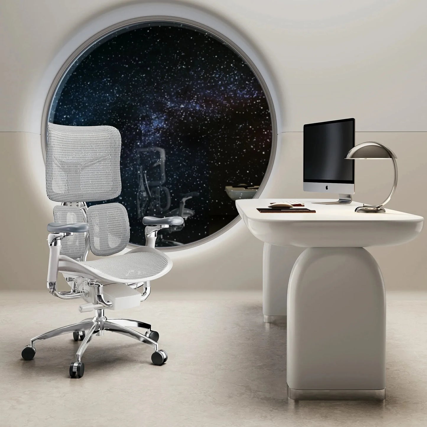 Ergonomic  Chair with Dual Lumbar Support 6D Armrests
