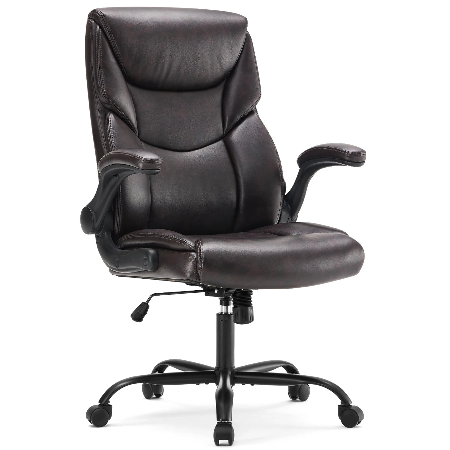 Ergonomic PU Leather Chair with Padded Armrest