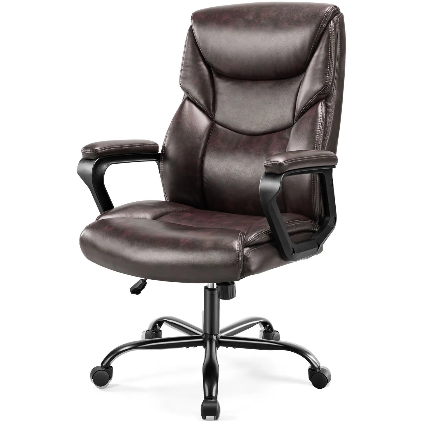 Ergonomic PU Leather Chair with Padded Armrest