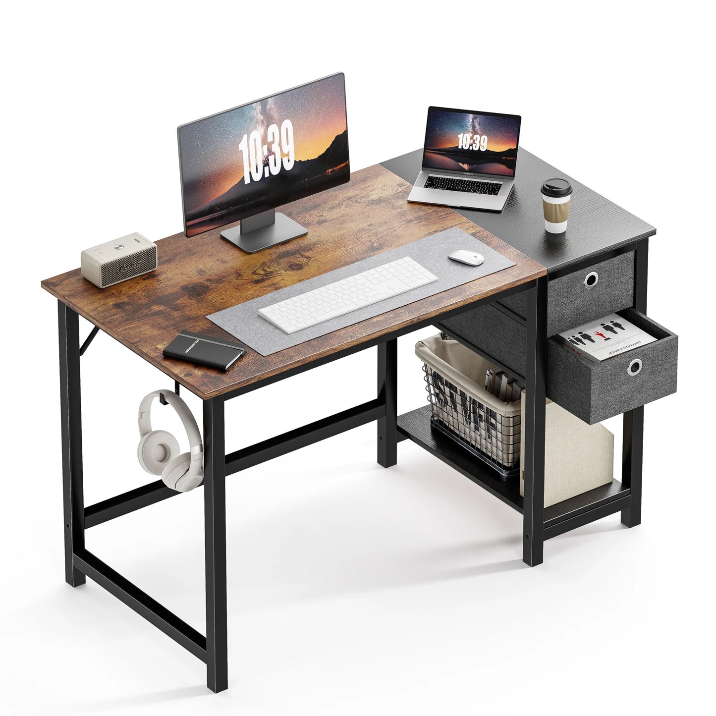 Computer Desk With Drawers 55 Inch Home Office Desk