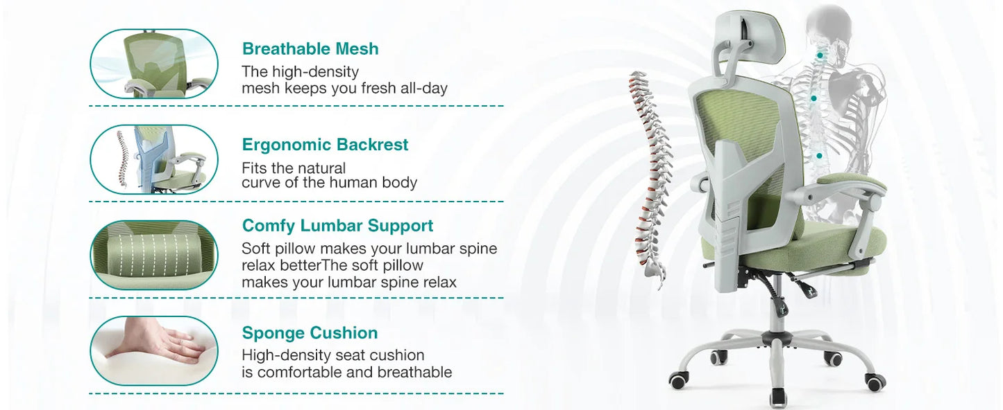 Ergonomic High-Back Mesh Reclining Gaming Chair
