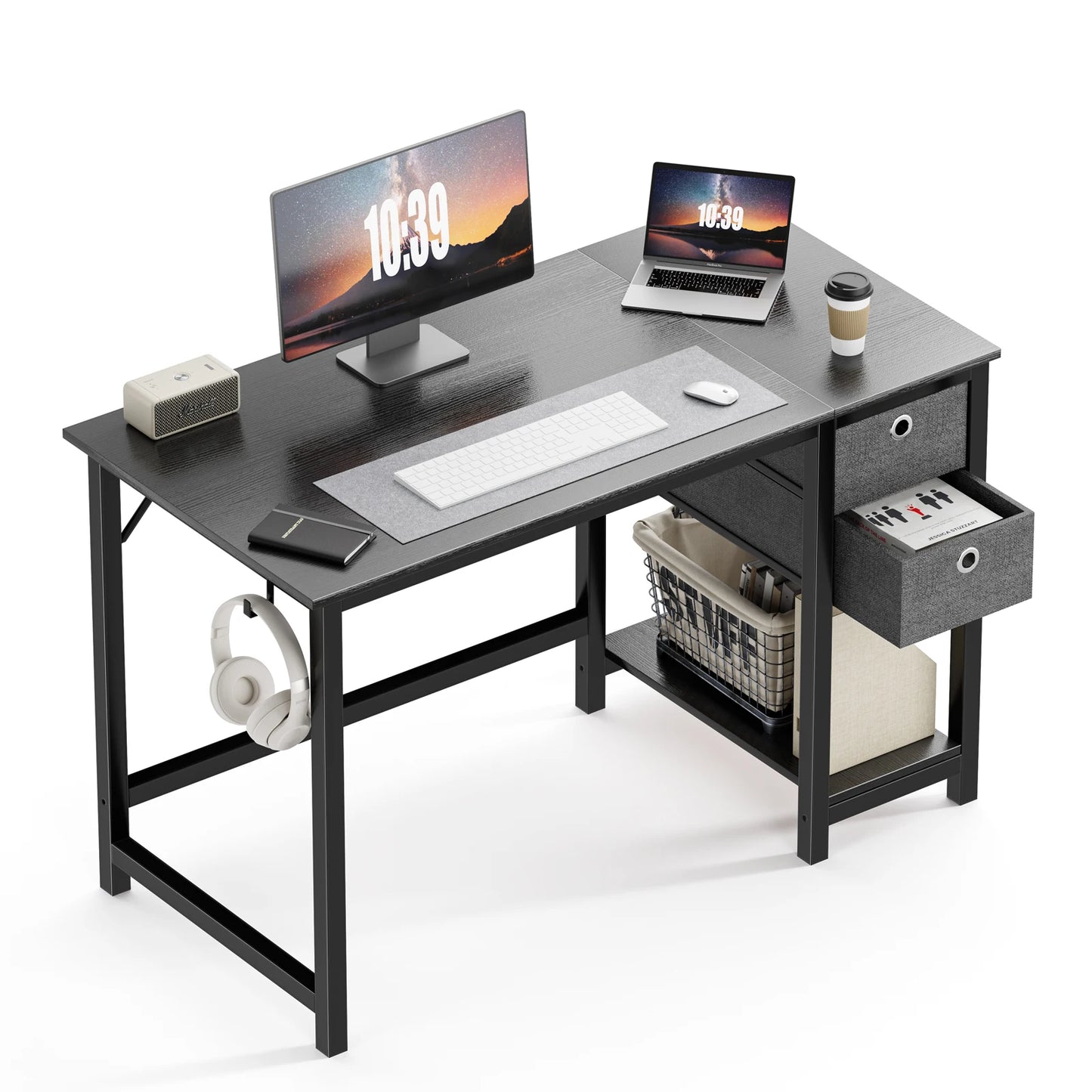 Computer Desk With Drawers 55 Inch Home Office Desk